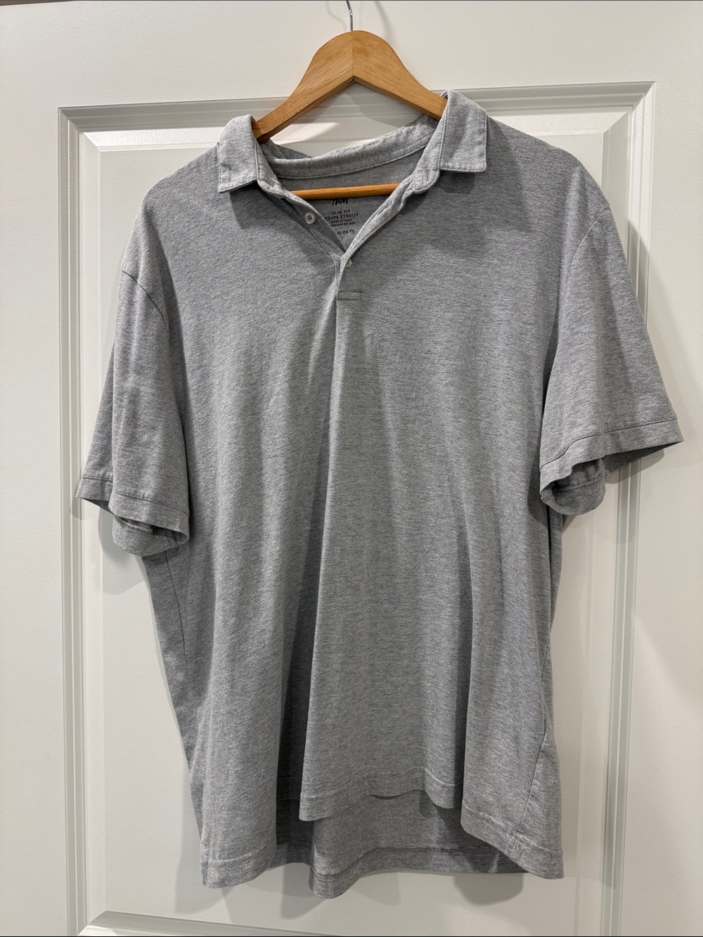 H&M Men's Short-Sleeve Polo Shirt - Light Gray